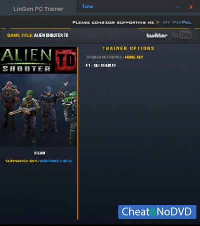 Alien Shooter TD  Trainer +1 v16.01.2017  Steam {LinGon}