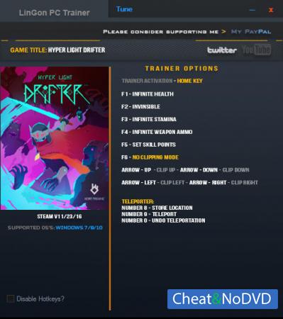 Hyper Light Drifter  Trainer +8 v1.01 {LinGon}