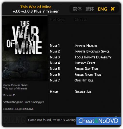 This War of Mine  Trainer +7 v3.0.0 - 3.0.3 {FLiNG}