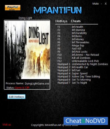 Dying Light  Trainer +19 v1.12.1 {MrAntiFun}