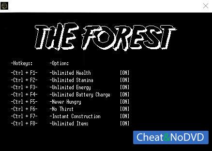 The Forest  Trainer +8 v0.54b {LIRW GHL} 