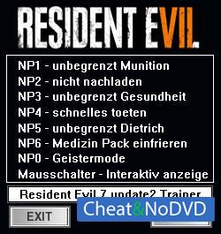 Resident Evil 7: Biohazard  Trainer +7 v1.02 {dR.oLLe}