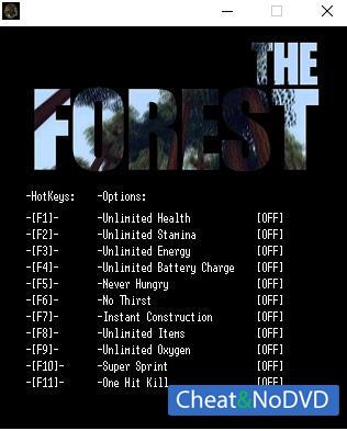 The Forest  Trainer +11 v0.55C {LIRW GHL}