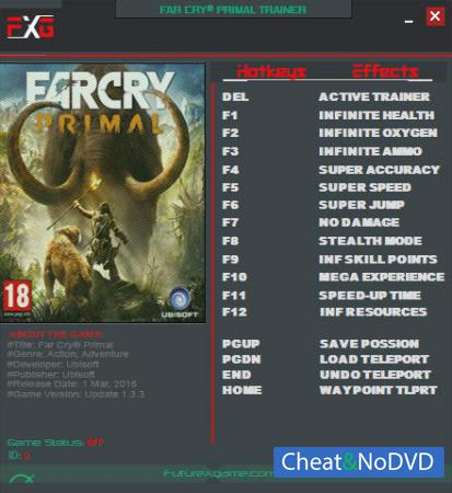 Far Cry: Primal  Trainer +16 v1.3.3 {FutureX}