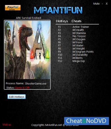 ARK: Survival Evolved  Trainer +11 v254.4 {MrAntiFun}