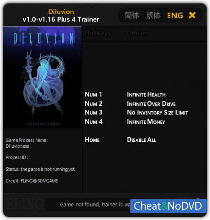 Diluvion  Trainer +4 v1.0 - 1.16 {FLiNG}