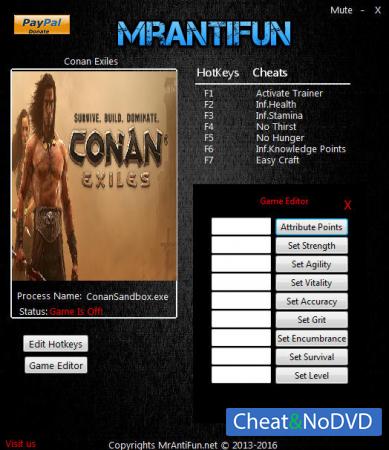 Conan Exiles  Trainer +15 v02.06.2017 {MrAntiFun}