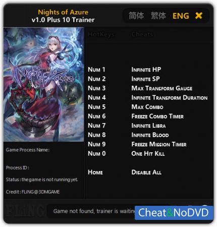 Nights of Azure  Trainer +10 v1.0 {FLiNG}