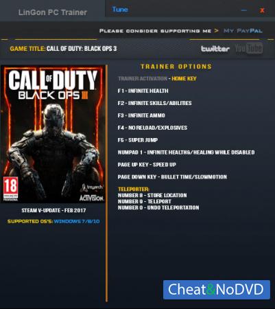 Call of Duty: Black Ops 3  Trainer +9 Update 29  (9 Feb 2017) {LinGon}