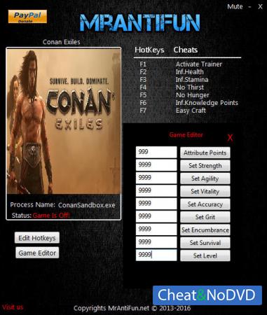 Conan Exiles  Trainer +15 v02.11.2017 {MrAntiFun}