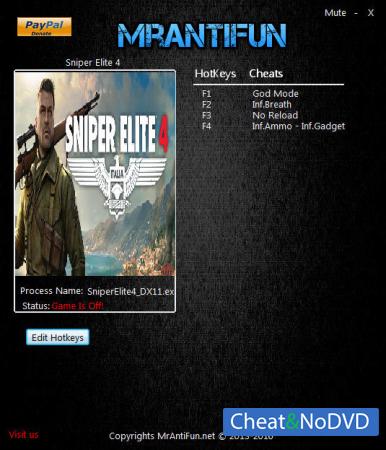 Sniper Elite 4  Trainer +5 v1.00 {MrAntiFun}