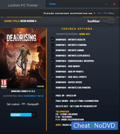 Dead Rising 4  Trainer +13 v1.03 x64bit {LinGon}