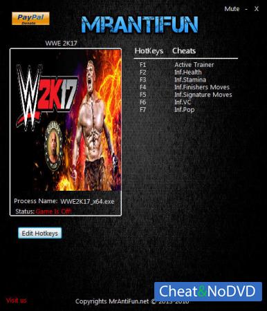 WWE 2K17  Trainer +6 v1.06 {MrAntiFun}