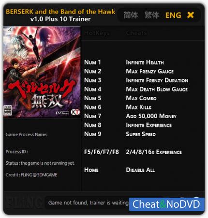 Berserk and the Band of Hawk  Trainer +10 v1.0 {FLiNG}