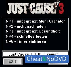 Just Cause 3  Trainer +5 v1.05 {dR.oLLe}