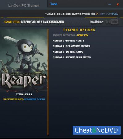 Reaper: Tale of a Pale Swordsman  Trainer +4 v1.4.3 {LinGon}