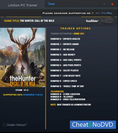 theHunter: Call of the Wild  Trainer +12 v1.02 {LinGon}