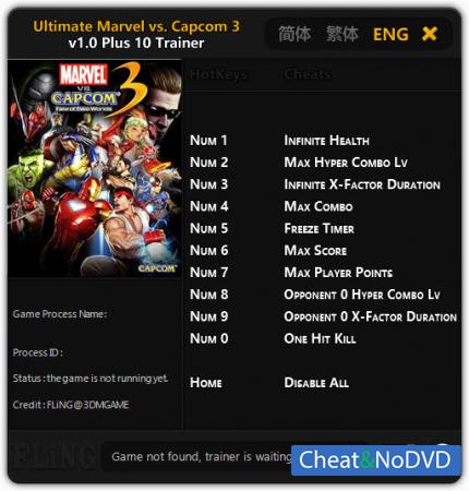 Ultimate Marvel vs. Capcom 3  Trainer +10 v1.0 {FLiNG}