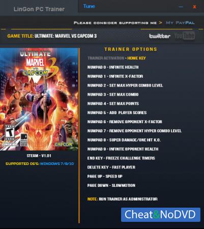 Ultimate Marvel vs. Capcom 3  Trainer +13 v1.0 {LinGon}