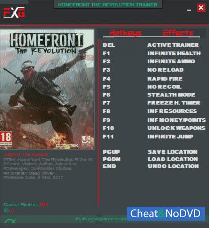 Homefront: The Revolution  Trainer +12 v781464 {FutureX}