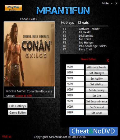 Conan Exiles  Trainer +15 v03.11.2017 {MrAntiFun}