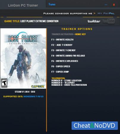 Lost Planet: Extreme Condition  Trainer +9 v1.004 DX9 {LinGon}