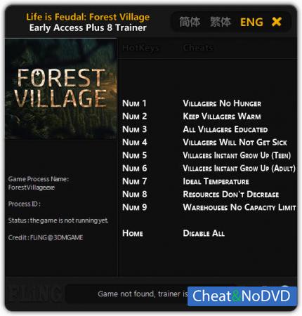 Life is Feudal: Forest Village  Trainer +8 Early Access Updated 12.03.17 {FLiNG}