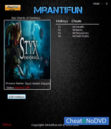 Styx: Shards of Darkness  Trainer +4 v1.0 {MrAntiFun}