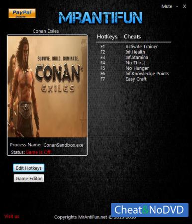 Conan Exiles  Trainer +15 v03.15.2017 {MrAntiFun}