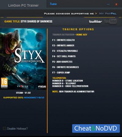 Styx: Shards of Darkness  Trainer +9 v1.02 64bit {LinGon}