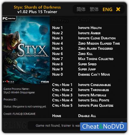 Styx: Shards of Darkness  Trainer +15 v1.02 {FLiNG}