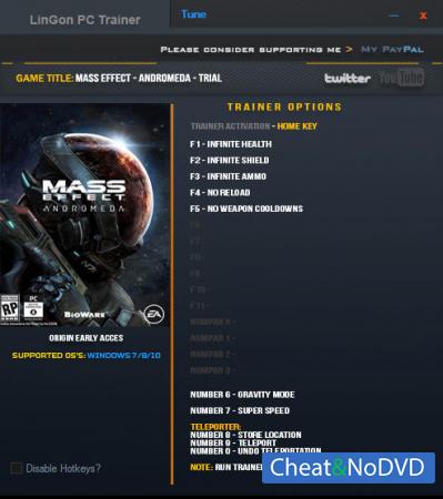 Mass Effect: Andromeda  Trainer +9 Early Access {LinGon}