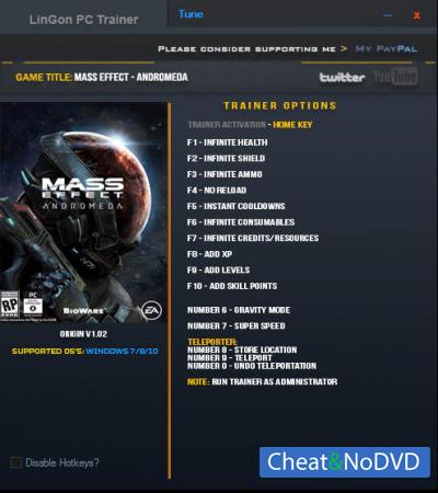 Mass Effect: Andromeda  Trainer +14 Update 1 {LinGon}