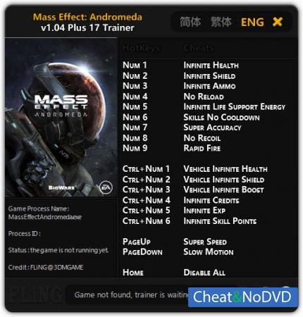 Mass Effect: Andromeda  Trainer +17 v1.04 {FLiNG}