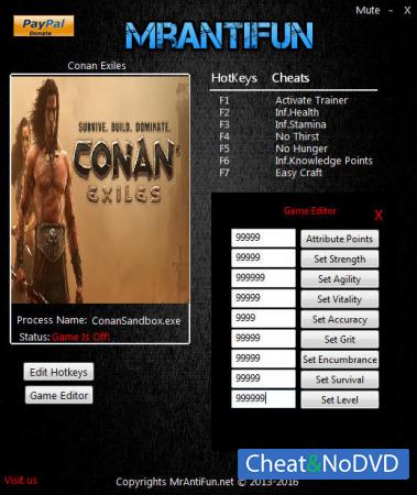 Conan Exiles  Trainer +15 v03.30.2017 {MrAntiFun}