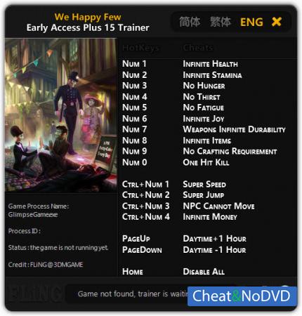 We Happy Few  Trainer +15 Early Access Updated 01.04.2017 {FLiNG}