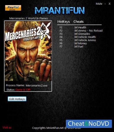 Mercenaries 2: World in Flames  Trainer +8 v04.03.2017 {MrAntiFun}