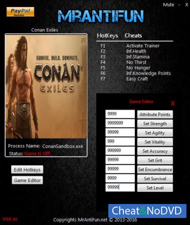 Conan Exiles  Trainer +15 v04.06.2017 {MrAntiFun}