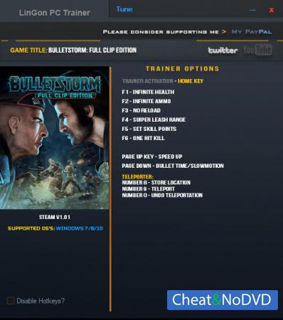 Bulletstorm: Full Clip Edition  Trainer +10 v1.01 {LinGon}