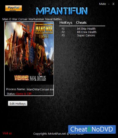 Man O'War: Corsair Warhammer Naval Battles  Trainer +3 v1.0.0 {MrAntiFun}