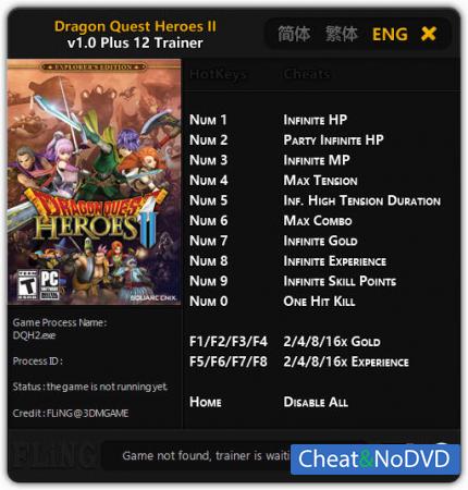 Dragon Quest Heroes 2  Trainer +12 v1.0 {FLiNG} 