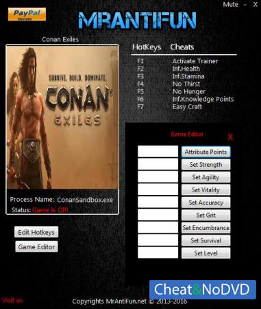 Conan Exiles  Trainer +15 v05.11.2017 {MrAntiFun}