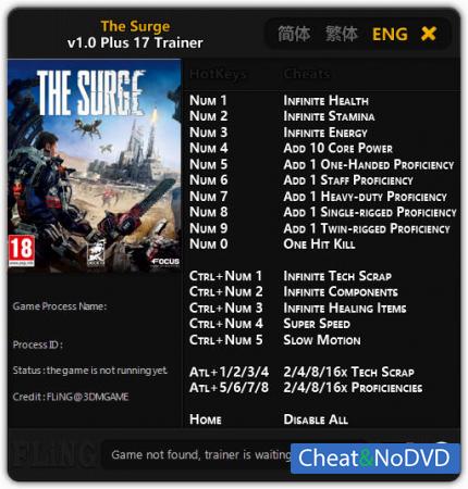 The Surge  Trainer +17 v1.0 {FLiNG} 