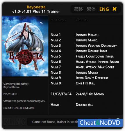 Bayonetta  Trainer +11 v1.0 - 1.01 {FLiNG}