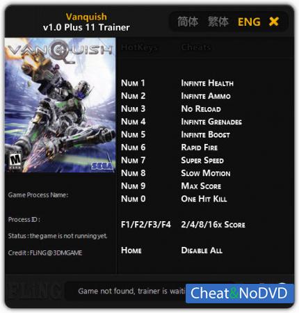 Vanquish  Trainer +11 v1.0 {FLiNG} 