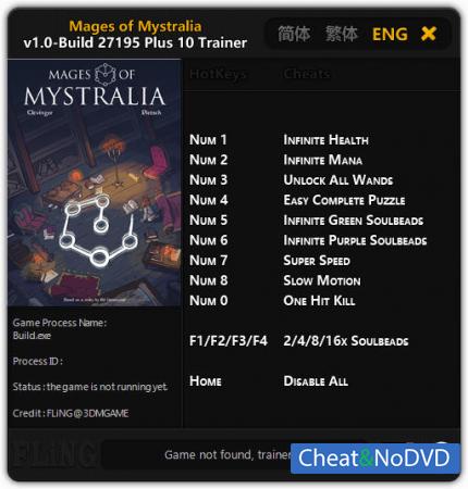 Mages of Mystralia  Trainer +10 v1.0 - Build 27195 {FLiNG}