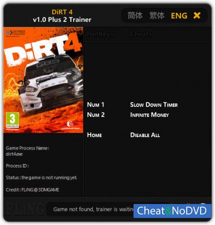 DiRT 4  Trainer +2 v1.0 {FLiNG} 