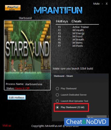 Starbound  Trainer +6 v1.3.0 32bit {MrAntiFun}