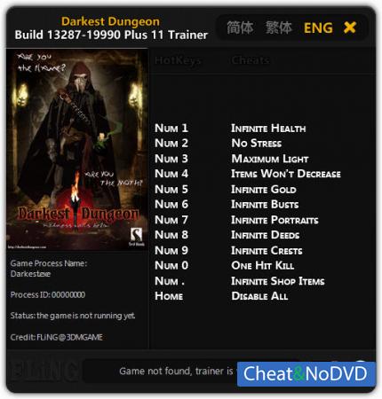 Darkest Dungeon  Trainer +11 Build 13287 - 19990 {FLiNG}