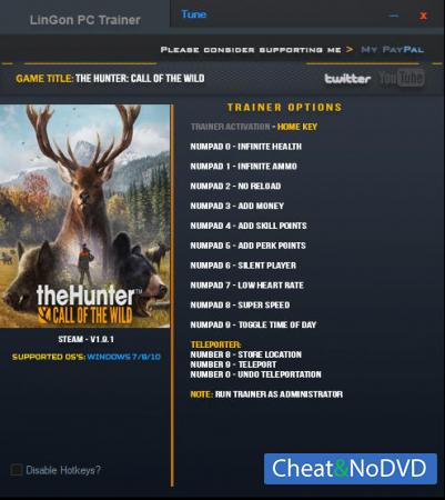 theHunter: Call of the Wild  Trainer +12 v1.9.1 {LinGon}